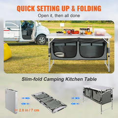 VEVOR Camping Kitchen Station 3 adjustable height design