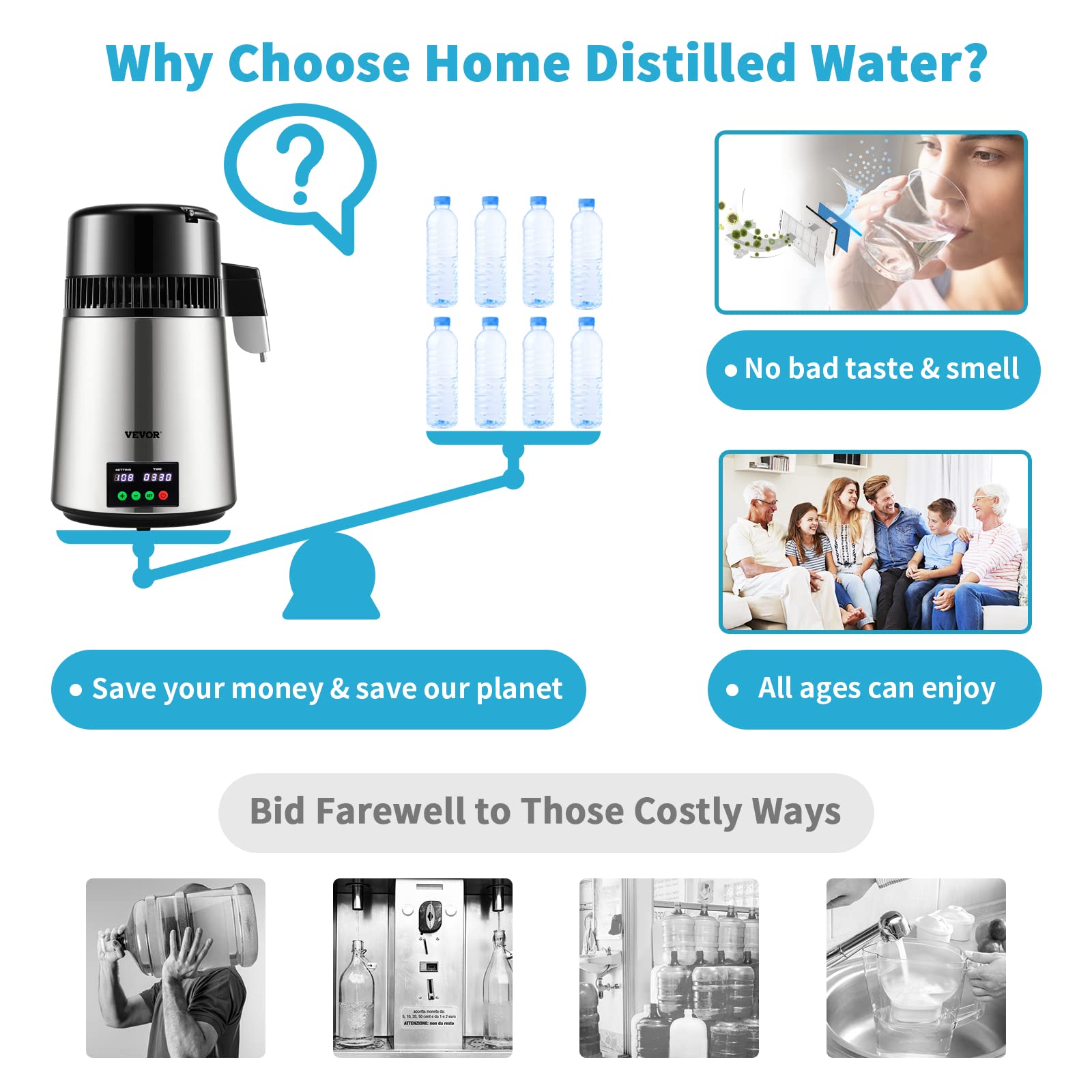 1.1 gal glass carafe with silicone buffer