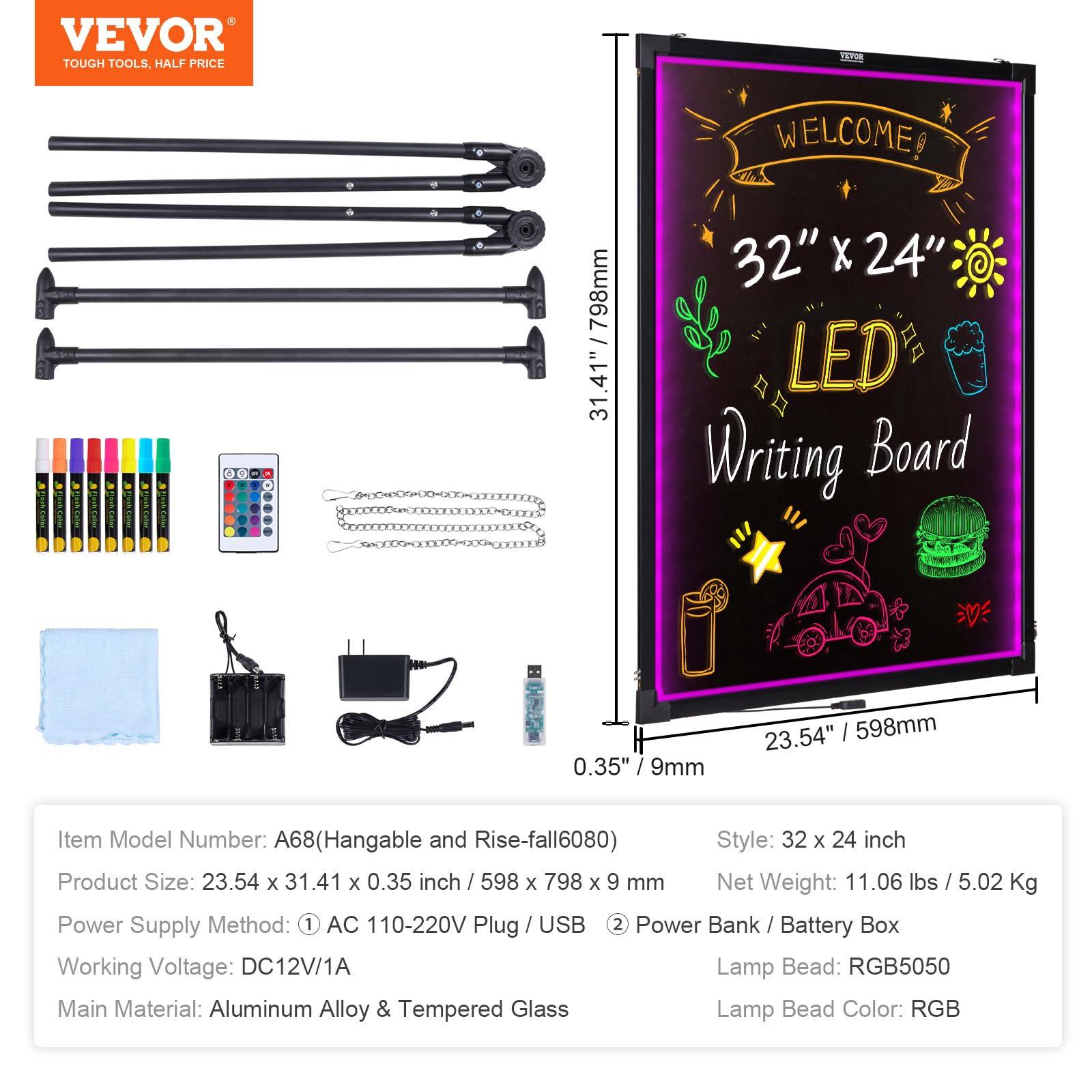 Power options including AC USB battery pack for outdoor use