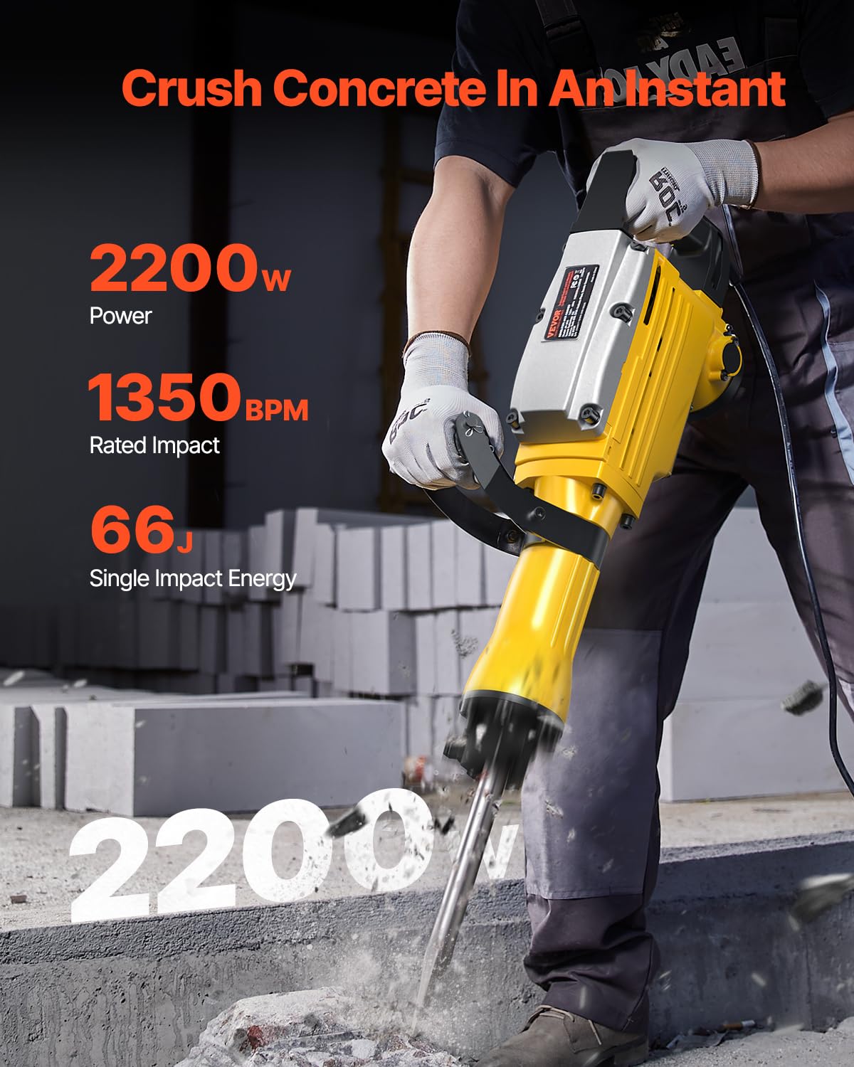 Four heat treated alloy steel chisels included with jack hammer