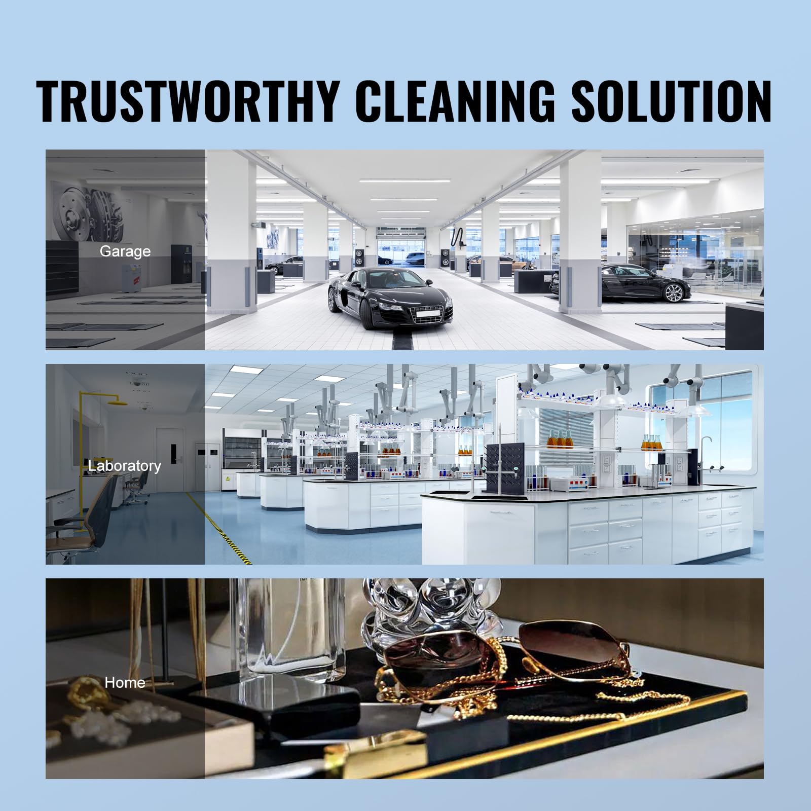Glasses cleaning with VEVOR ultrasonic machine