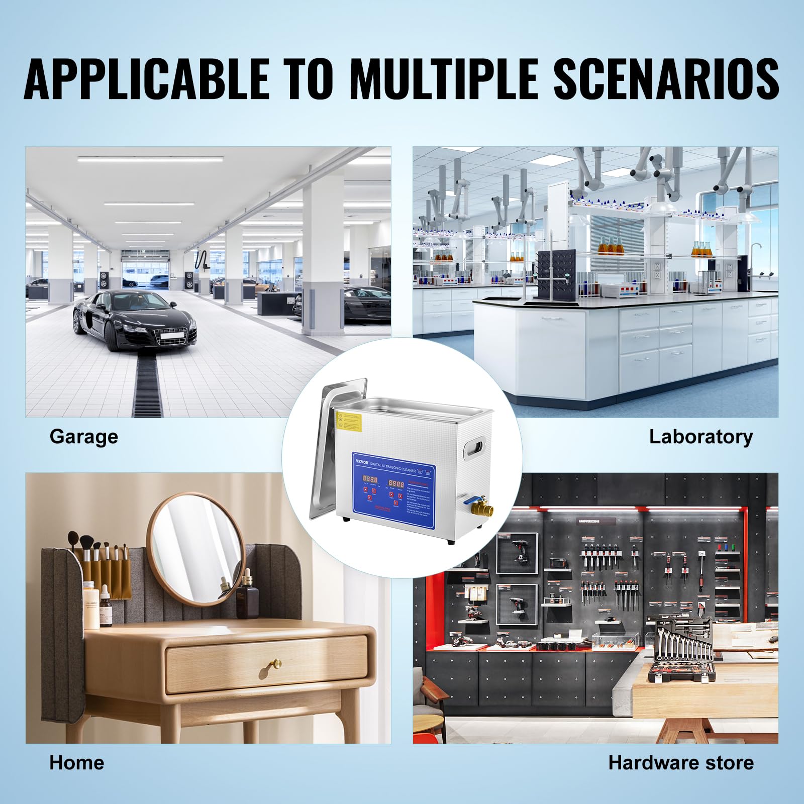 Versatile cleaning for jewelry eyeglasses watches circuit boards