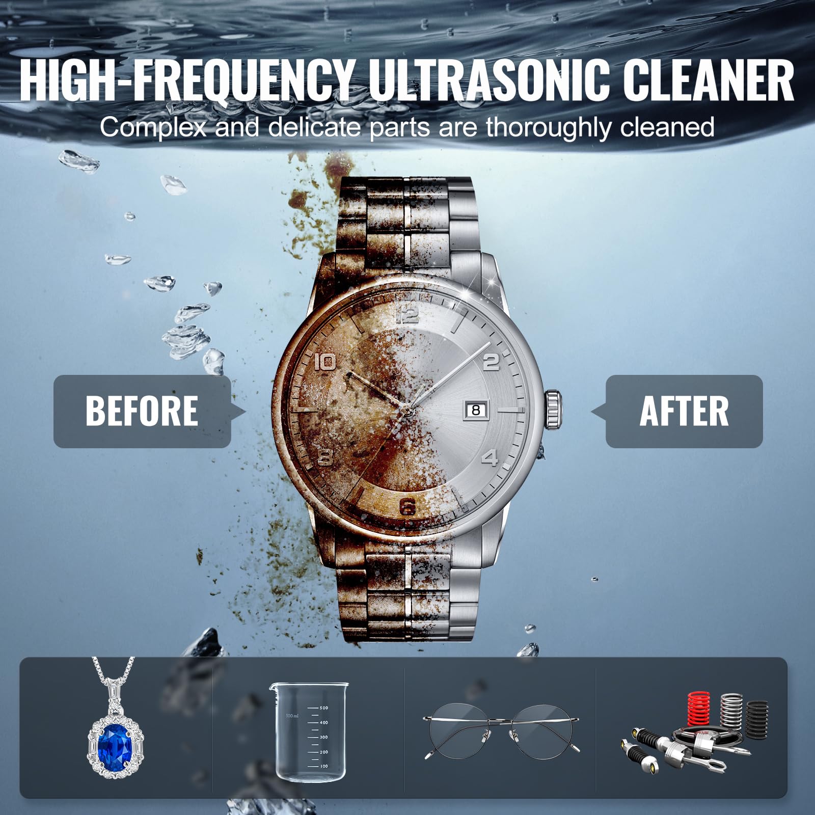 Carburetor components cleaned by ultrasonic cleaner
