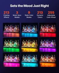 3-tier acrylic liquor display LED lighting with app control