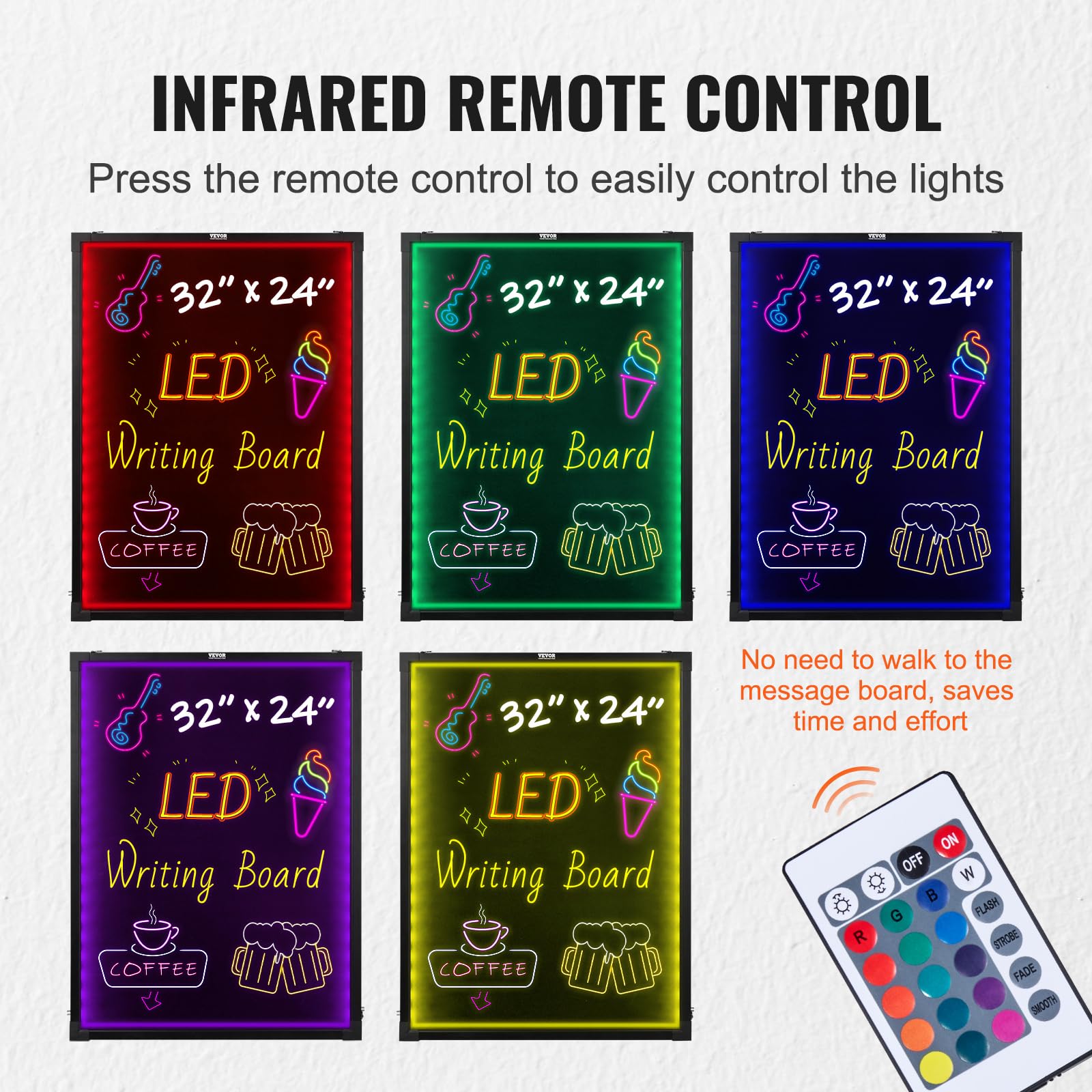 Infrared remote control for LED message board