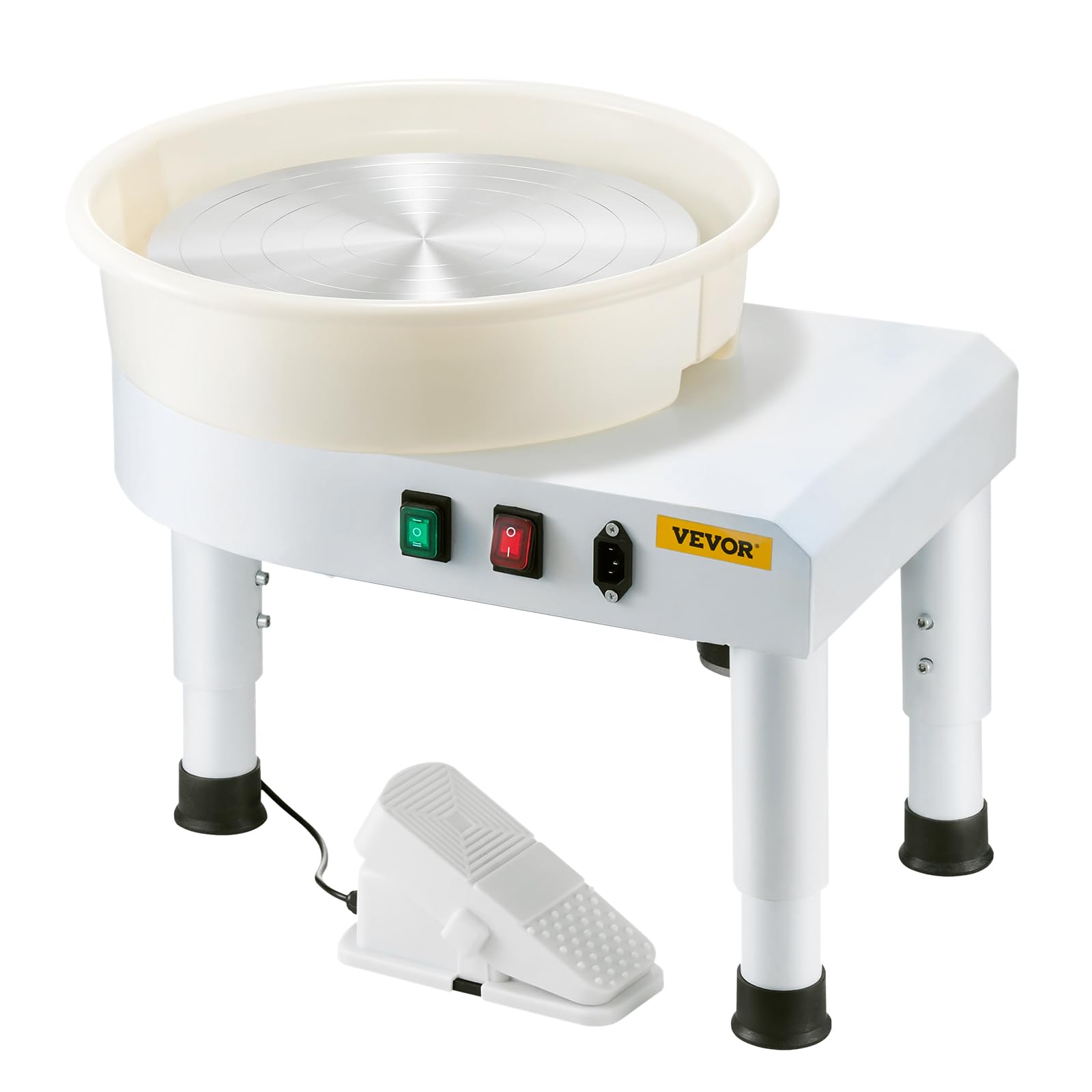 Home use setup showing adults and kids using VEVOR pottery wheel
