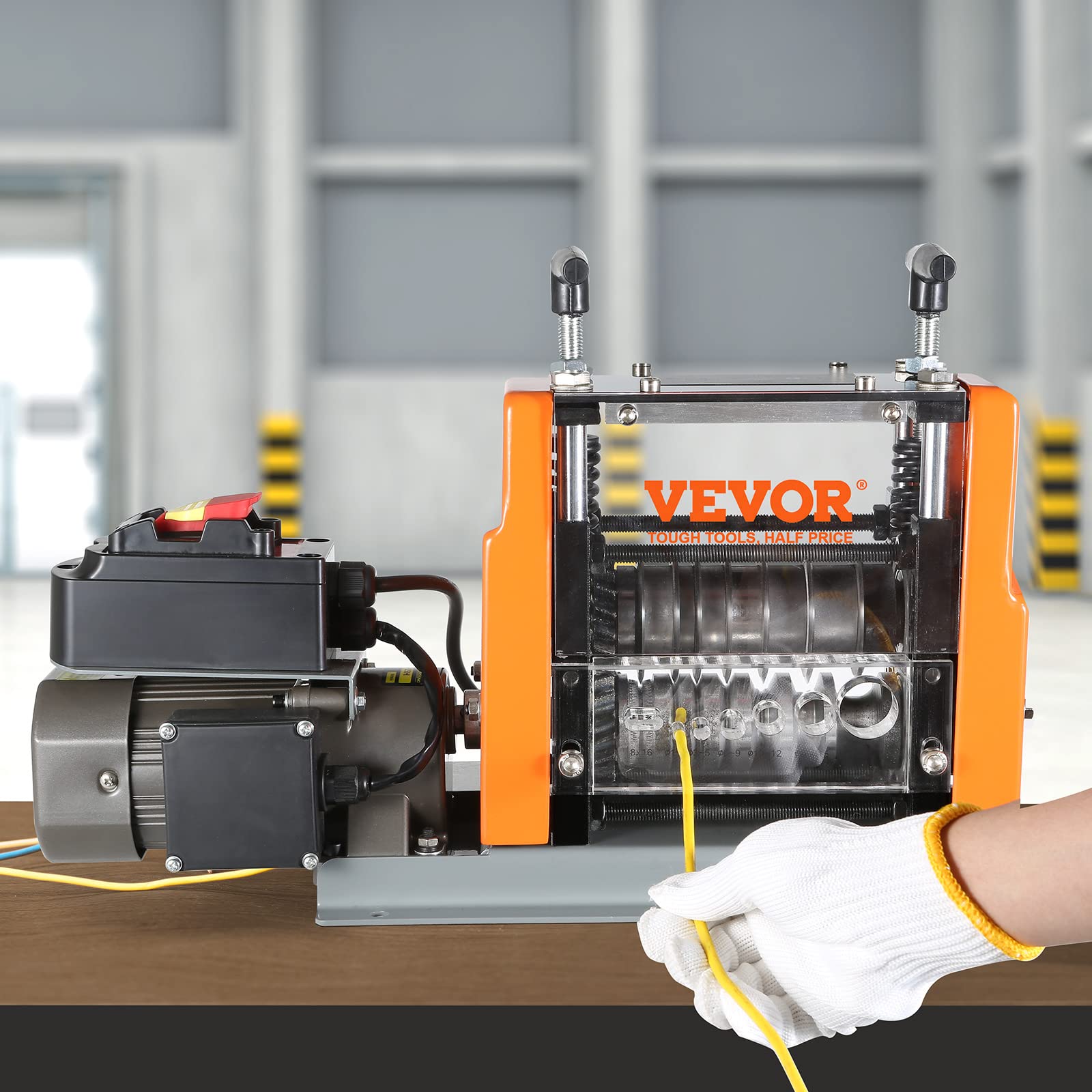 Included safety gloves with VEVOR wire stripper