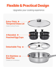 Detachable nonstick egg cups for easy egg release