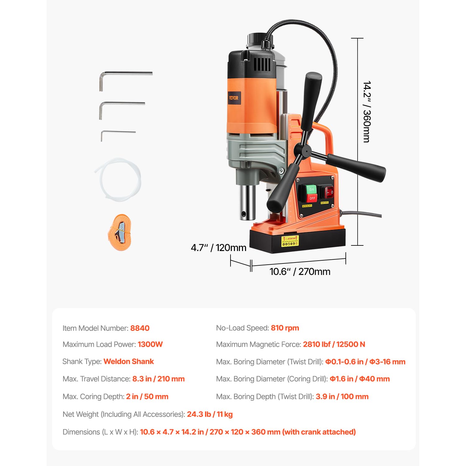 Titanium magnesium alloy guide rail on mag drill