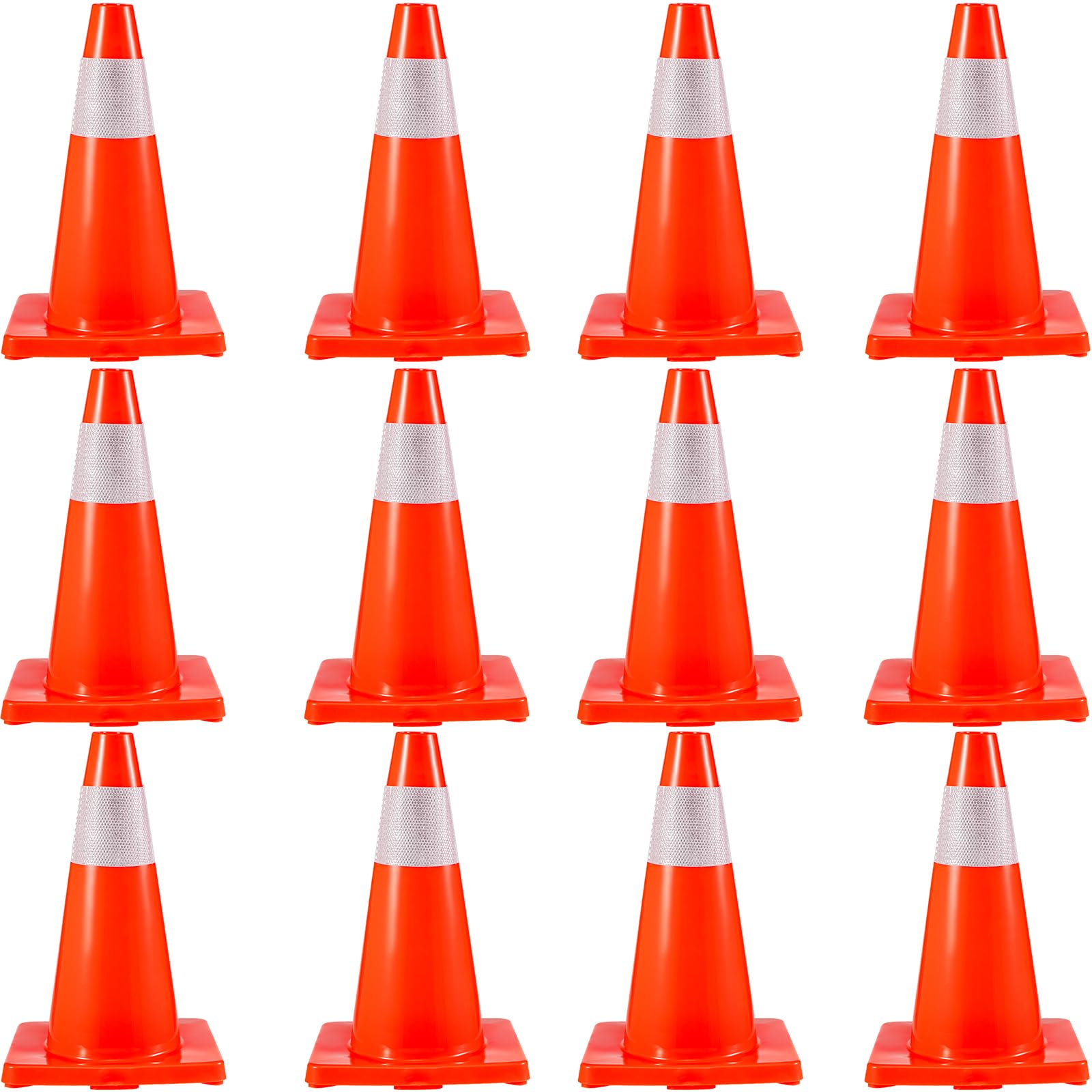 VEVOR traffic cones orange 18 inch with reflective collar
