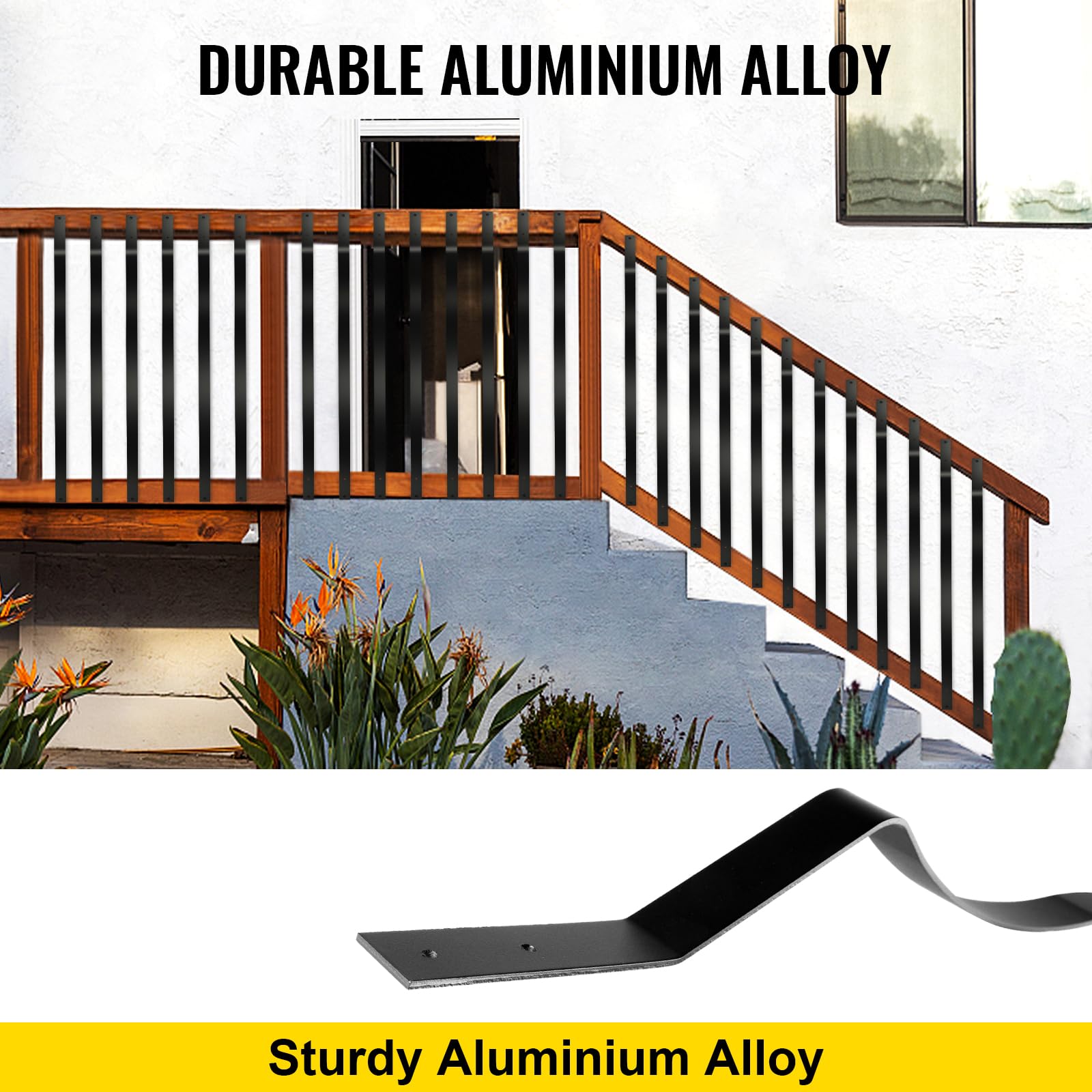 Wave arc baluster design in matte black finish