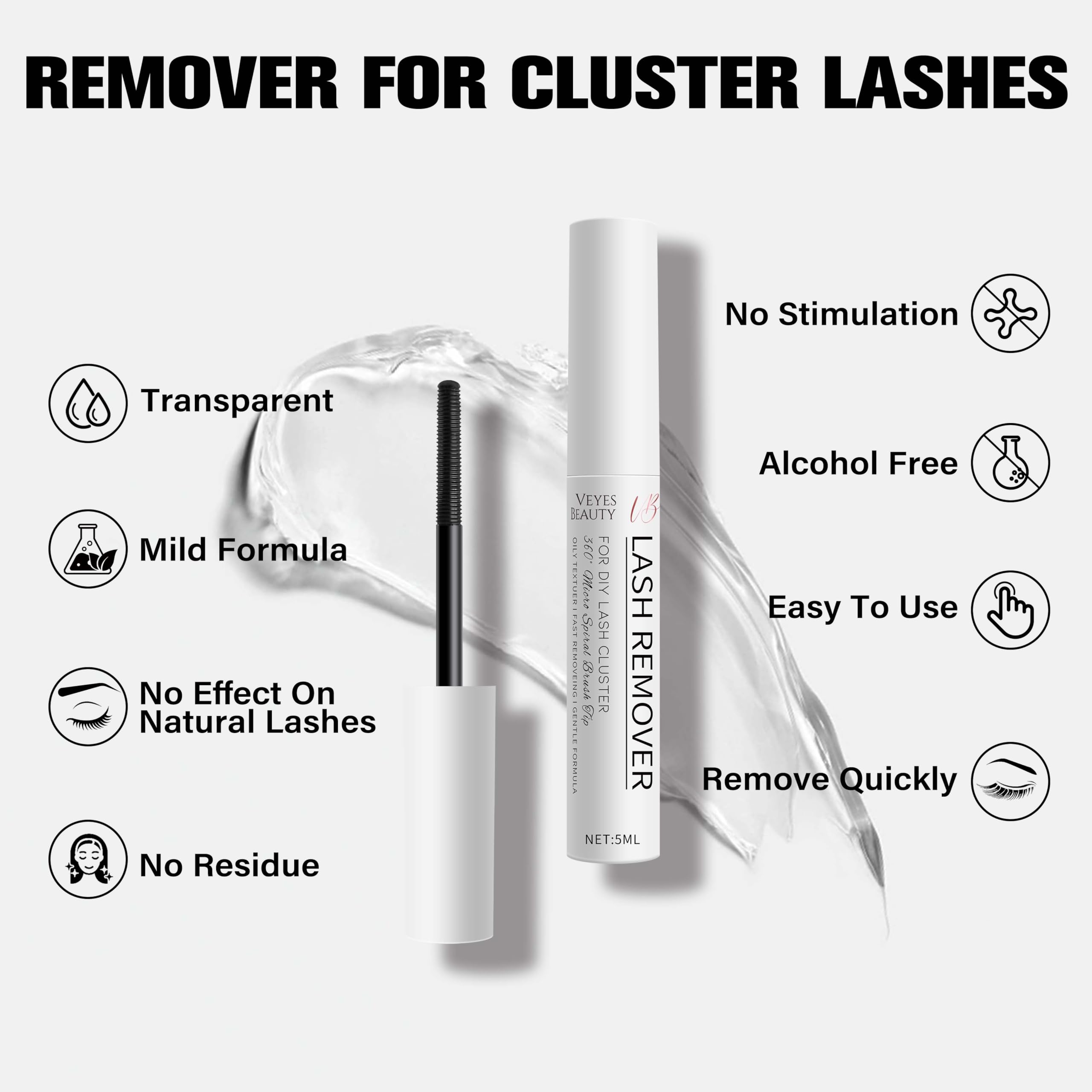 VEYESBEAUTY cluster lash remover packaging and label