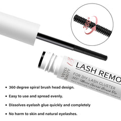 Close up of VEYESBEAUTY eyelash remover brush design spiral and stick