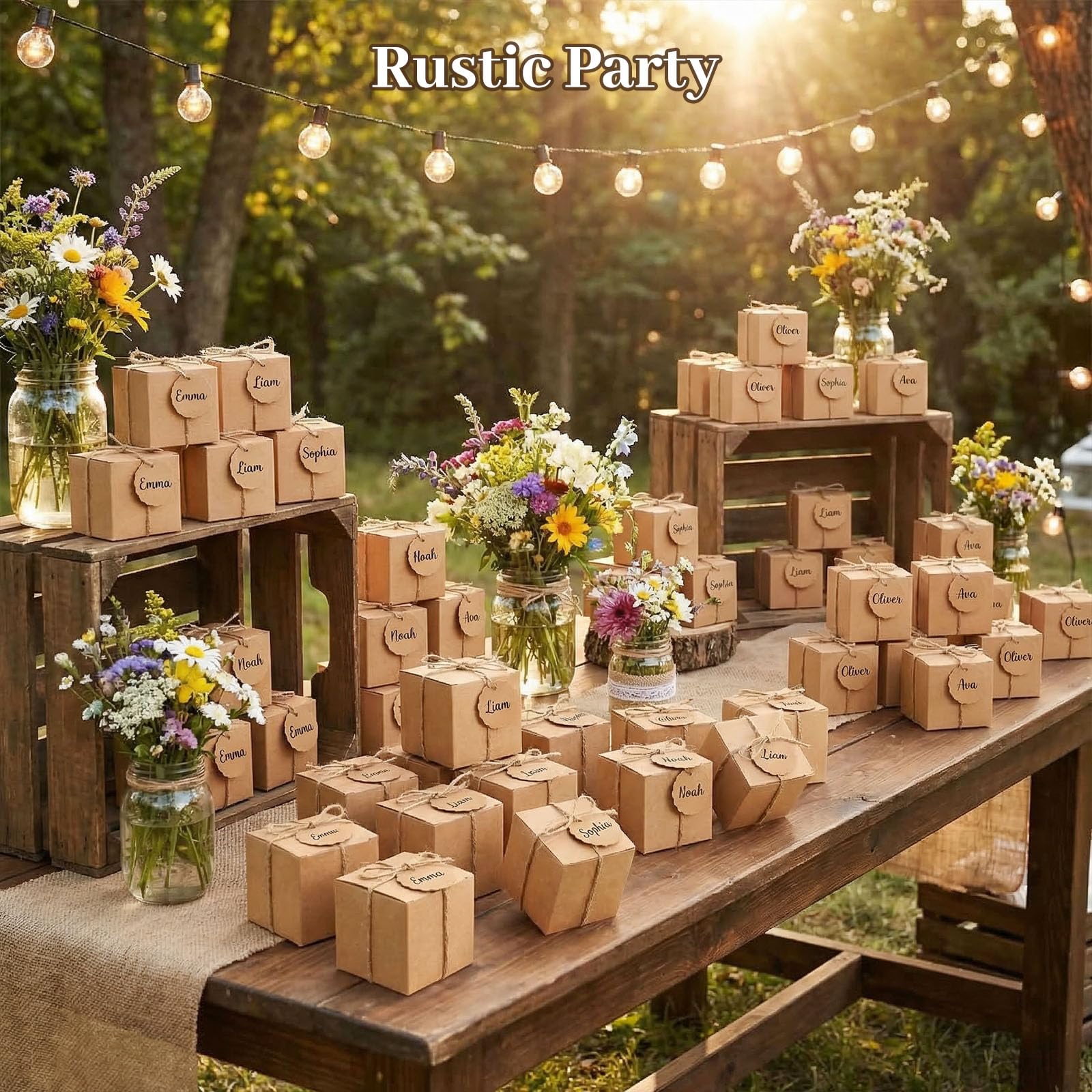 50-pack rustic minimalist gift box set