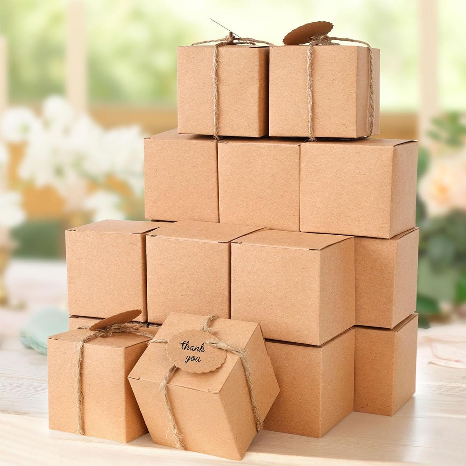 VGOODALL 50 PCS Small Gift Boxes kraft bundle