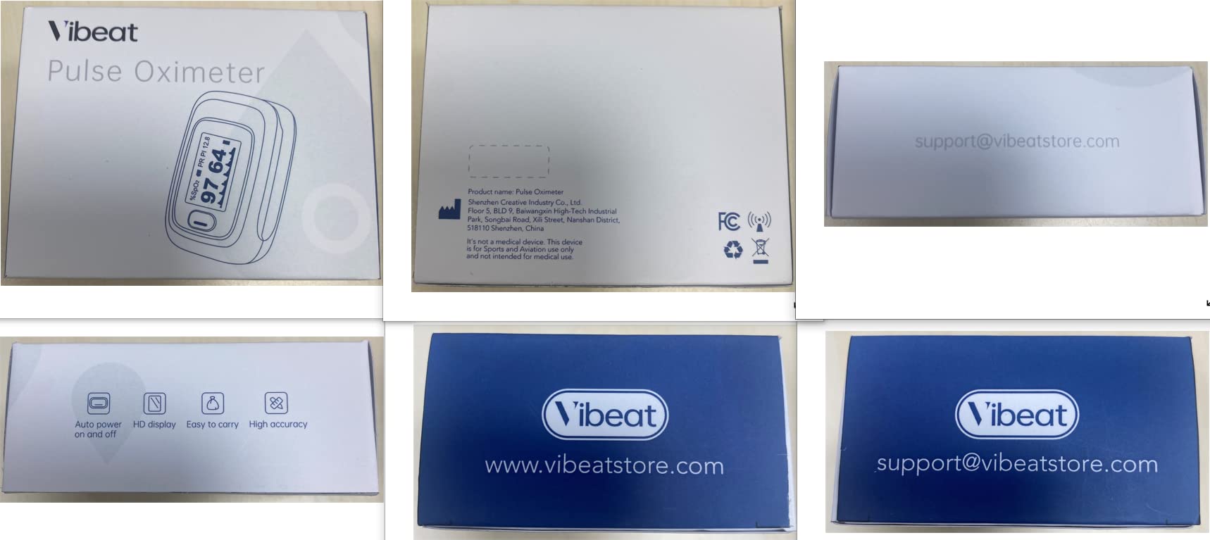 Spot Check Mode display on Vibeat fingertip oximeter