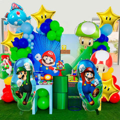 Vibrant foil balloons from Super Mario aluminum set