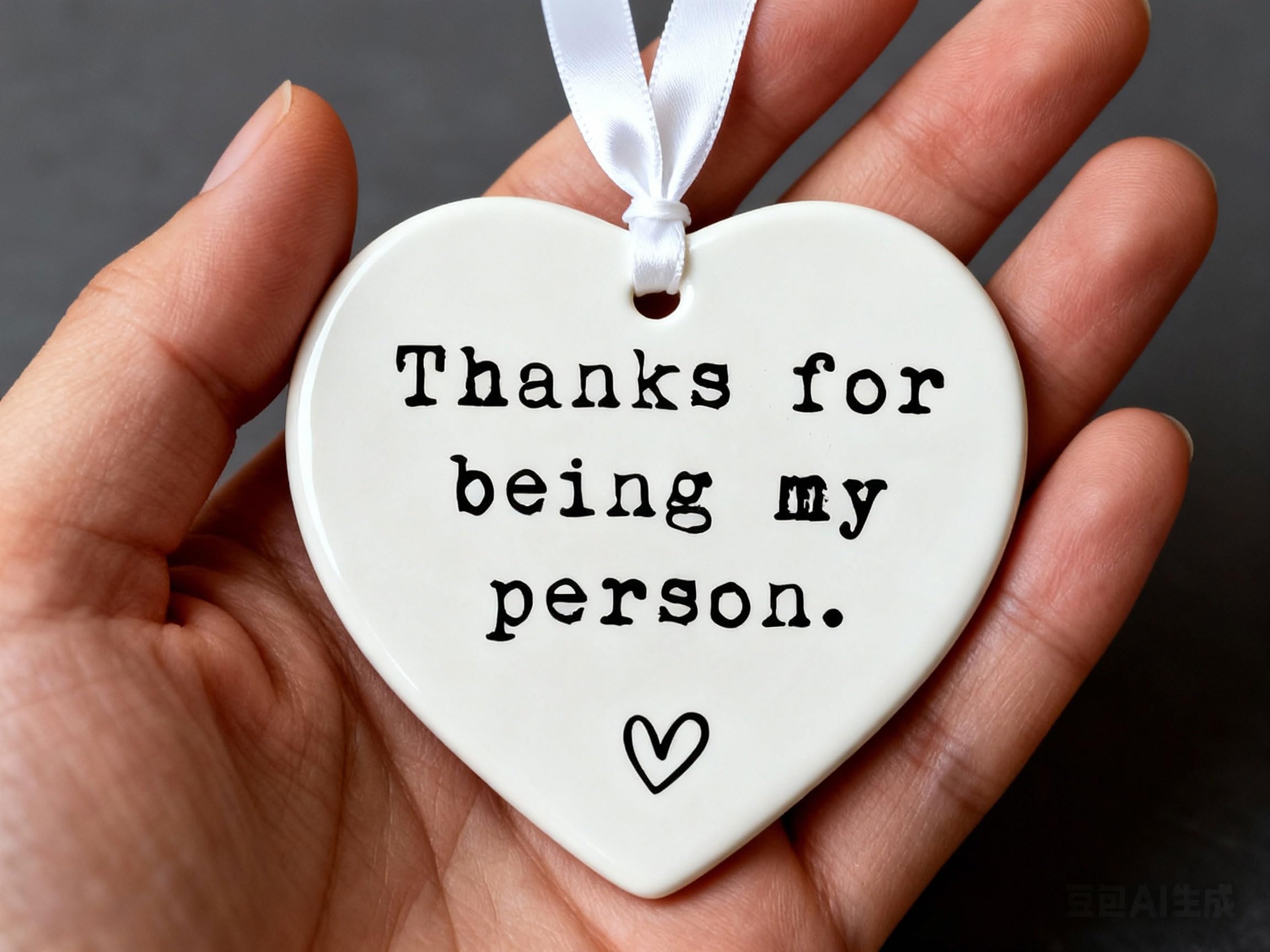 Vibrant color printing on ceramic heart keepsake