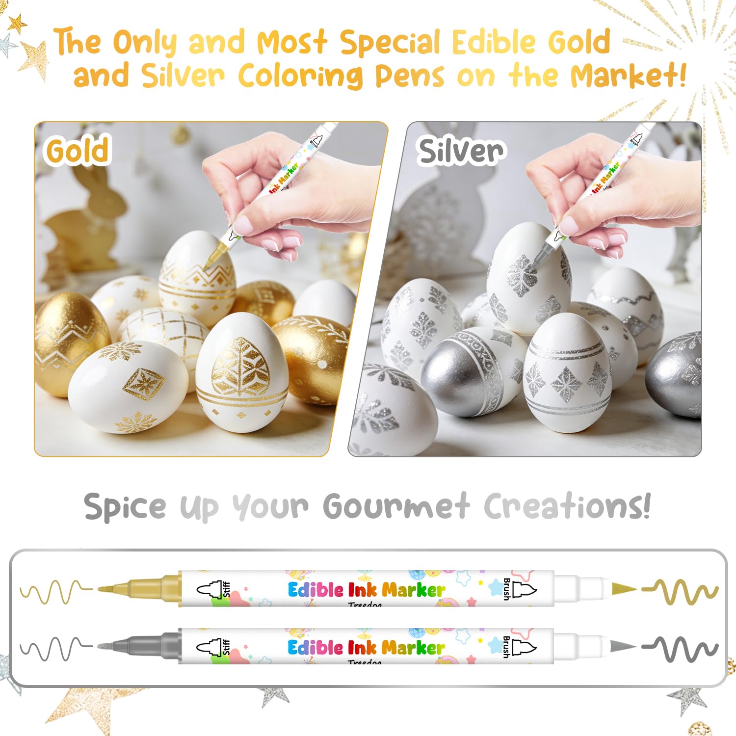 Vibrant color marker pens set for baking and decorating