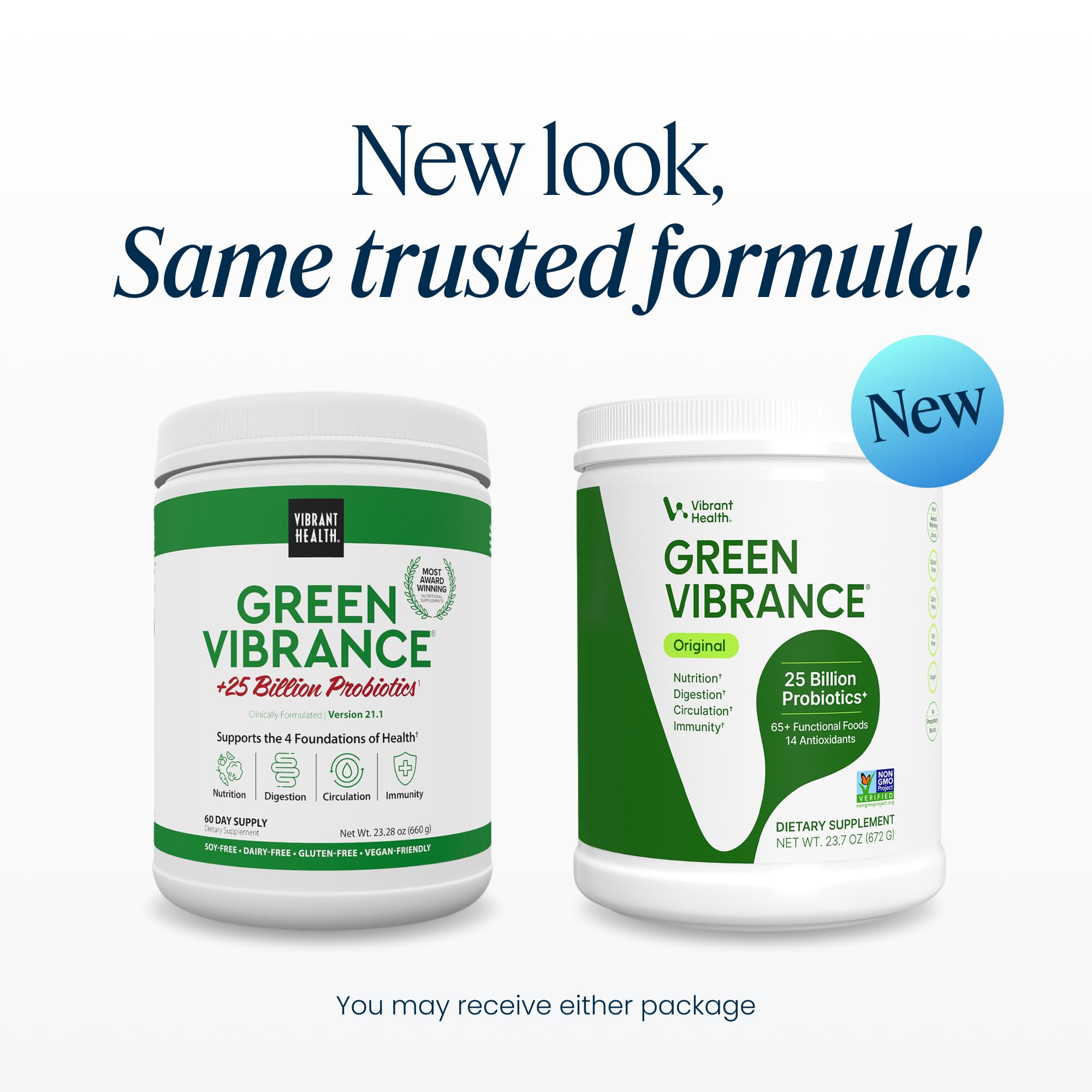Green Vibrance vegan powder 24 oz container