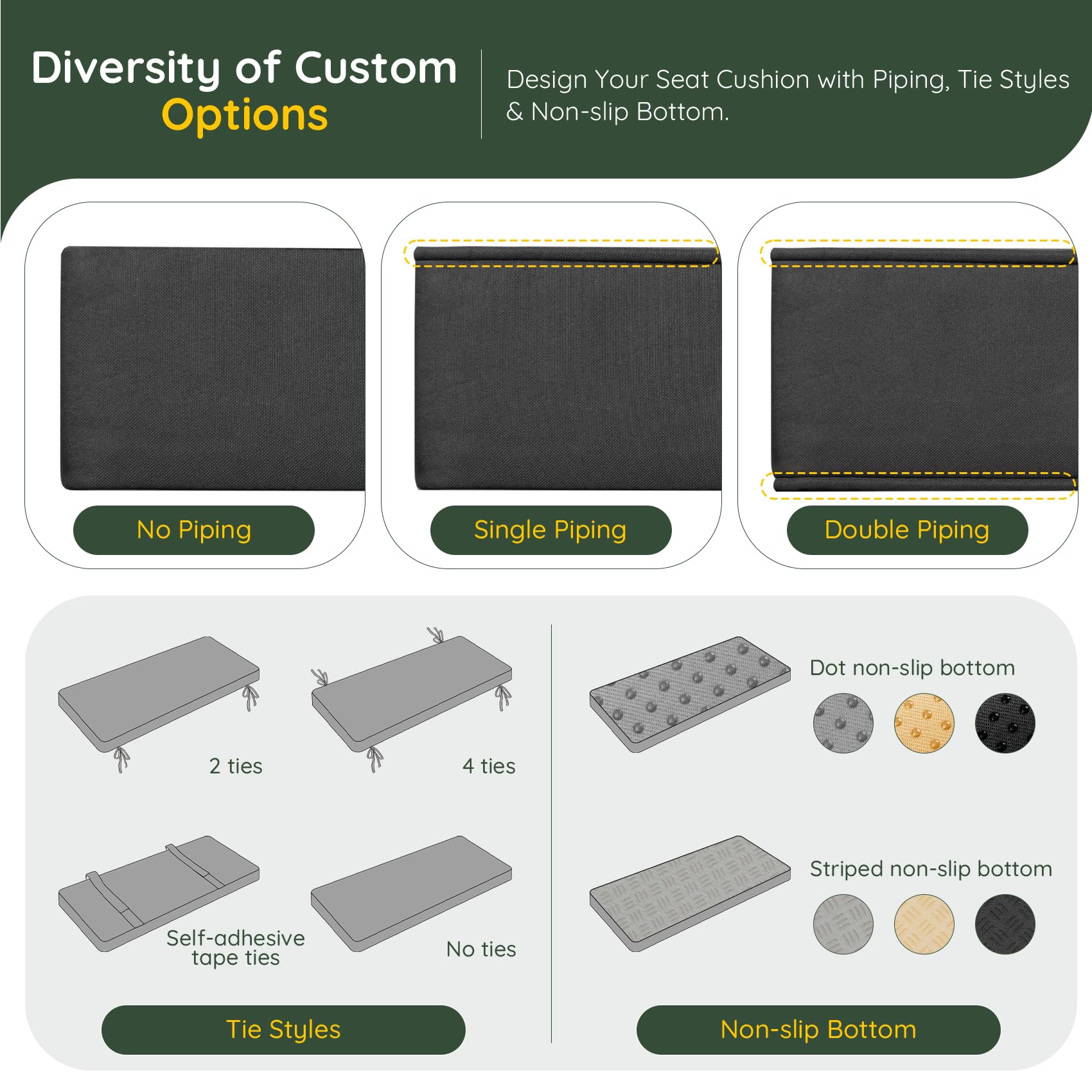 Cushion fits window seat Vicatiful bench cushion