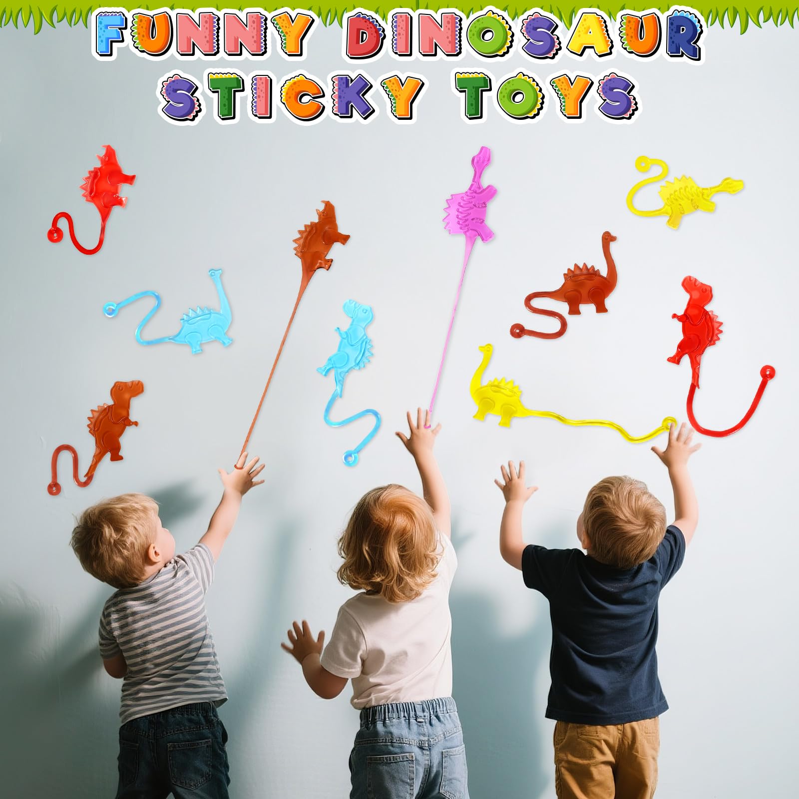 Individually wrapped VICROIC dinosaur sticky hands toy