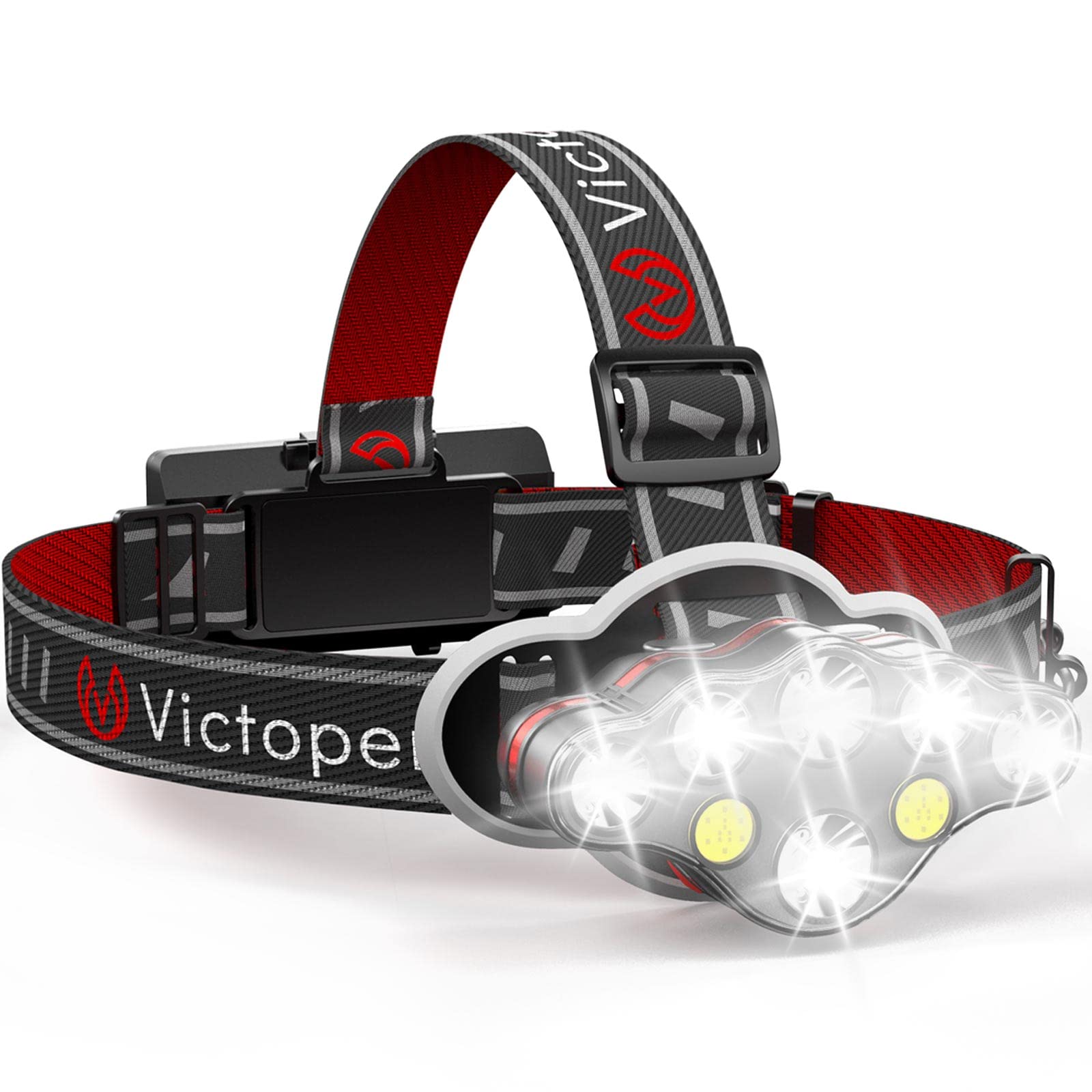 Victoper headlamp 8 LED high lumen illumination
