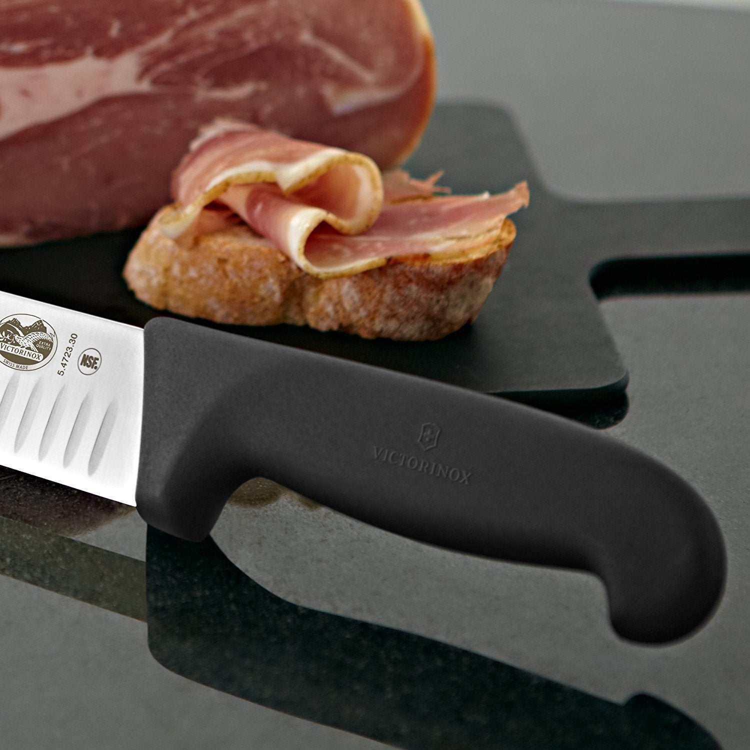 High carbon stainless steel blade on Victorinox knife