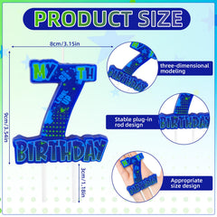 Video game birthday Number 7 Candle fits standard cakes