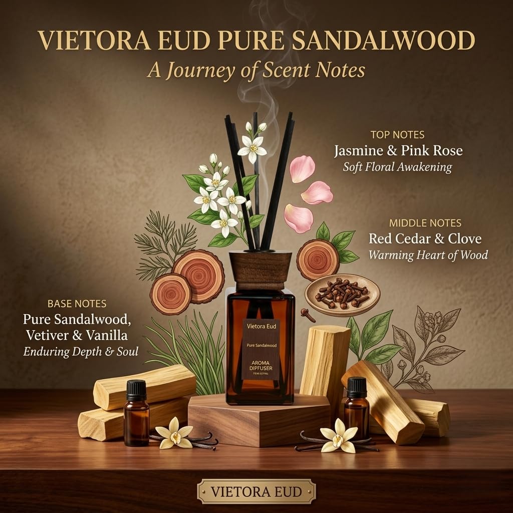 Non toxic essential oils Vietora Eud Jasmine note diffuser