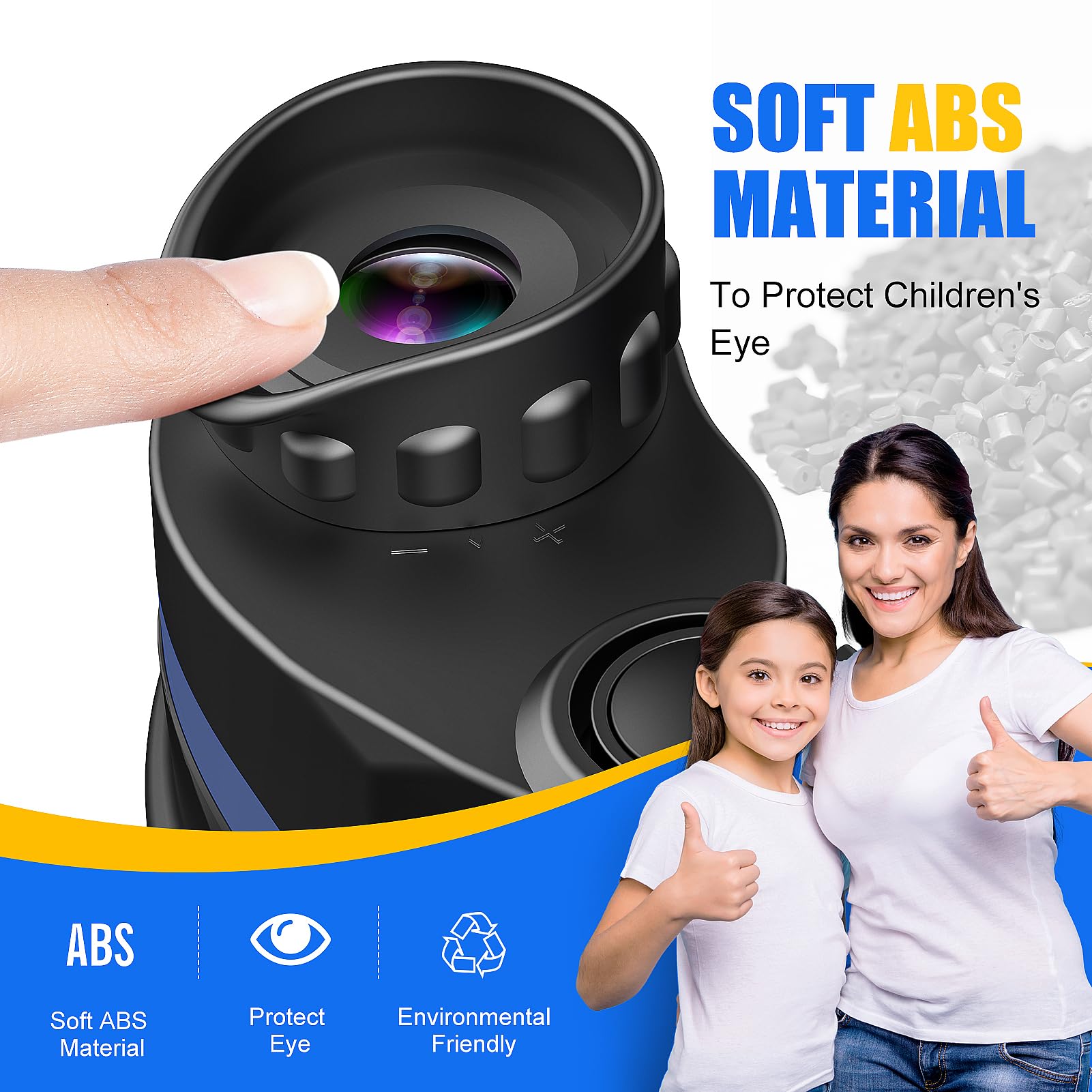 7.2 degree viewing angle on children's binoculars