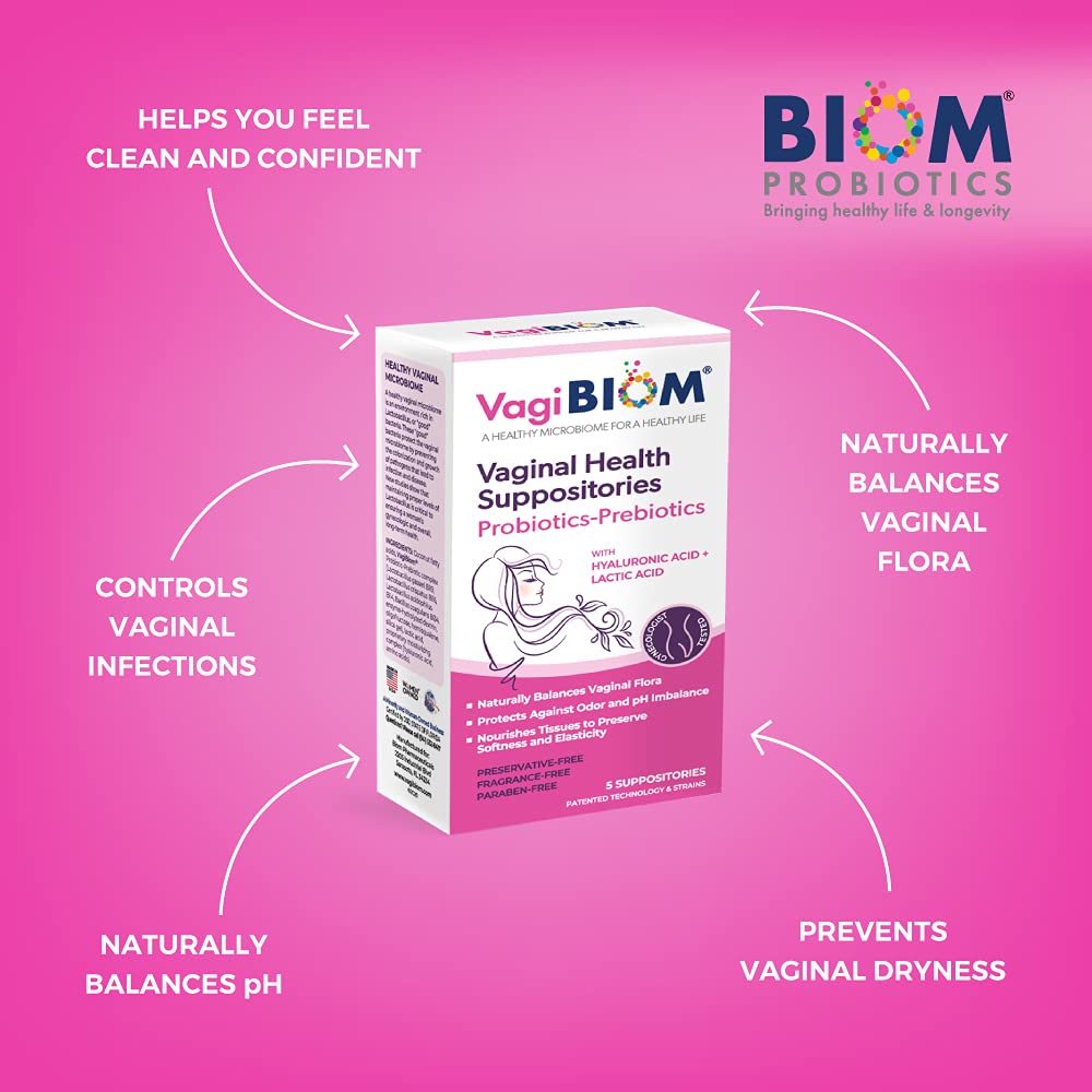 VagiBiom Lactobacillus Suppository back panel