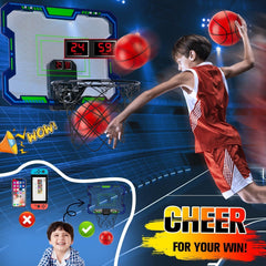 Electronic scoring countdown and music mode on indoor hoop
