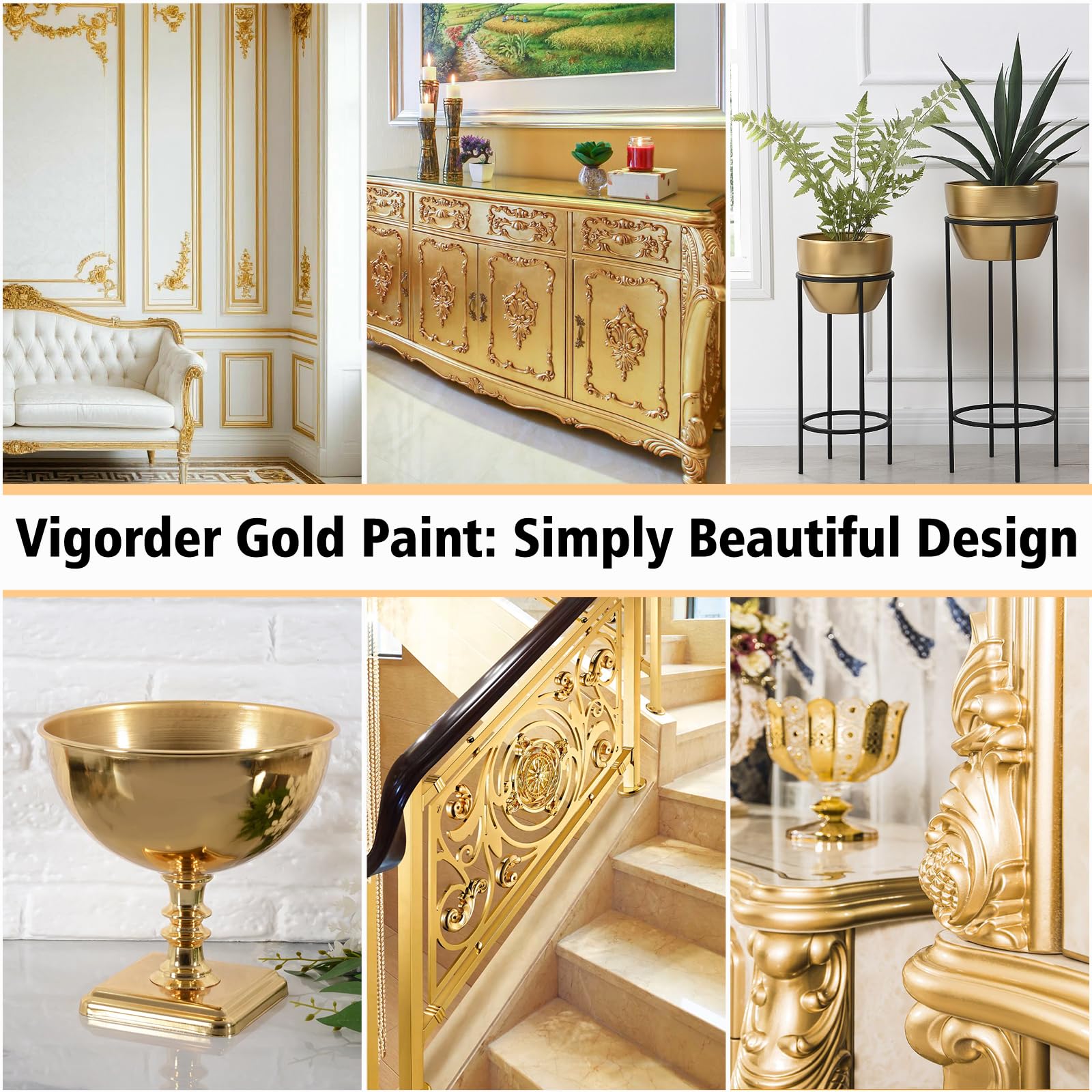 30ml gold leaf paint Vigorder product packaging