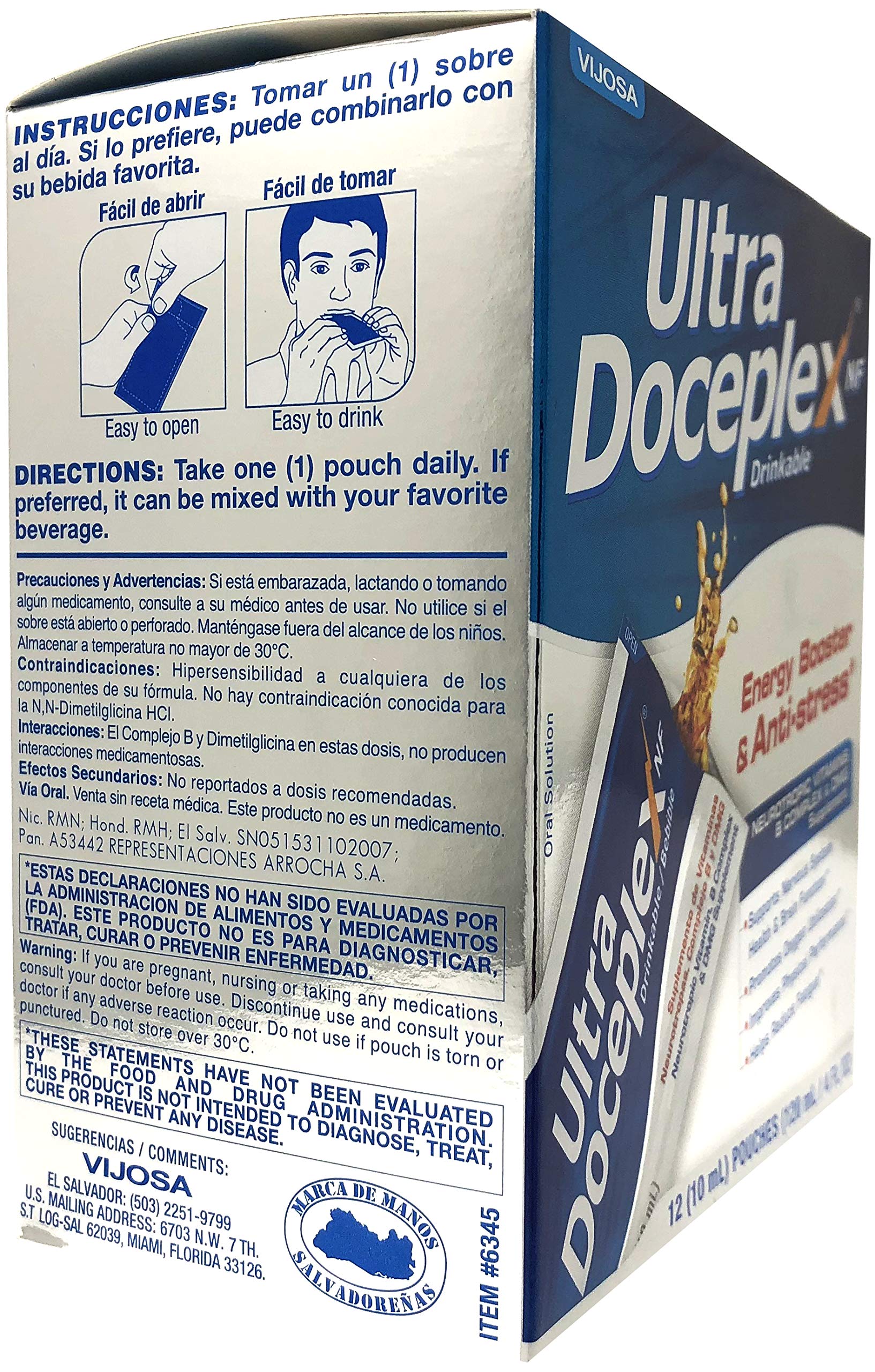 B vitamin complex in pouch form for nervous system support