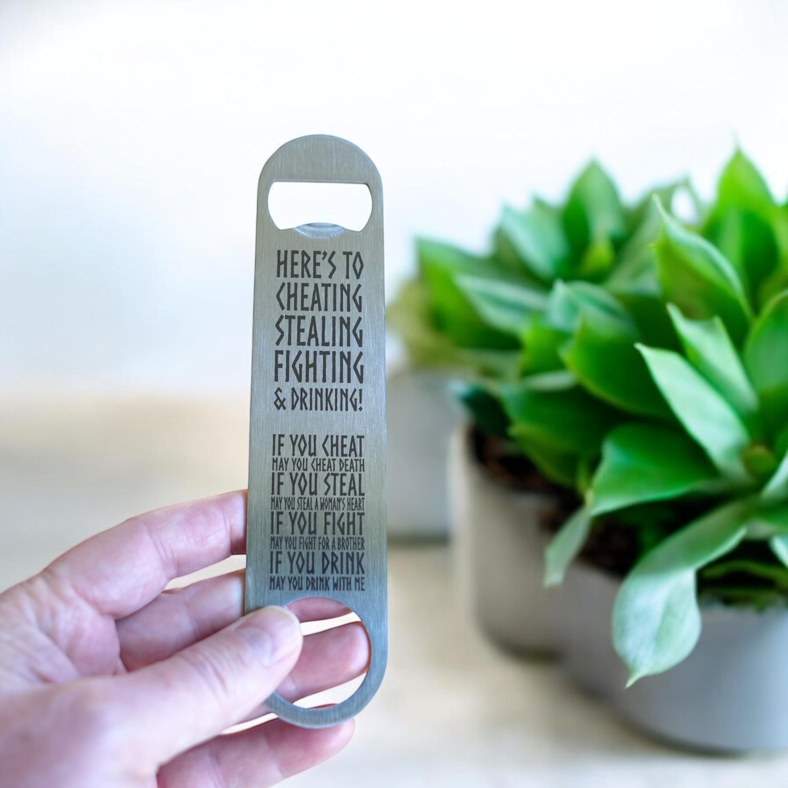 Viking Toast stainless steel bottle opener 1/8 inch