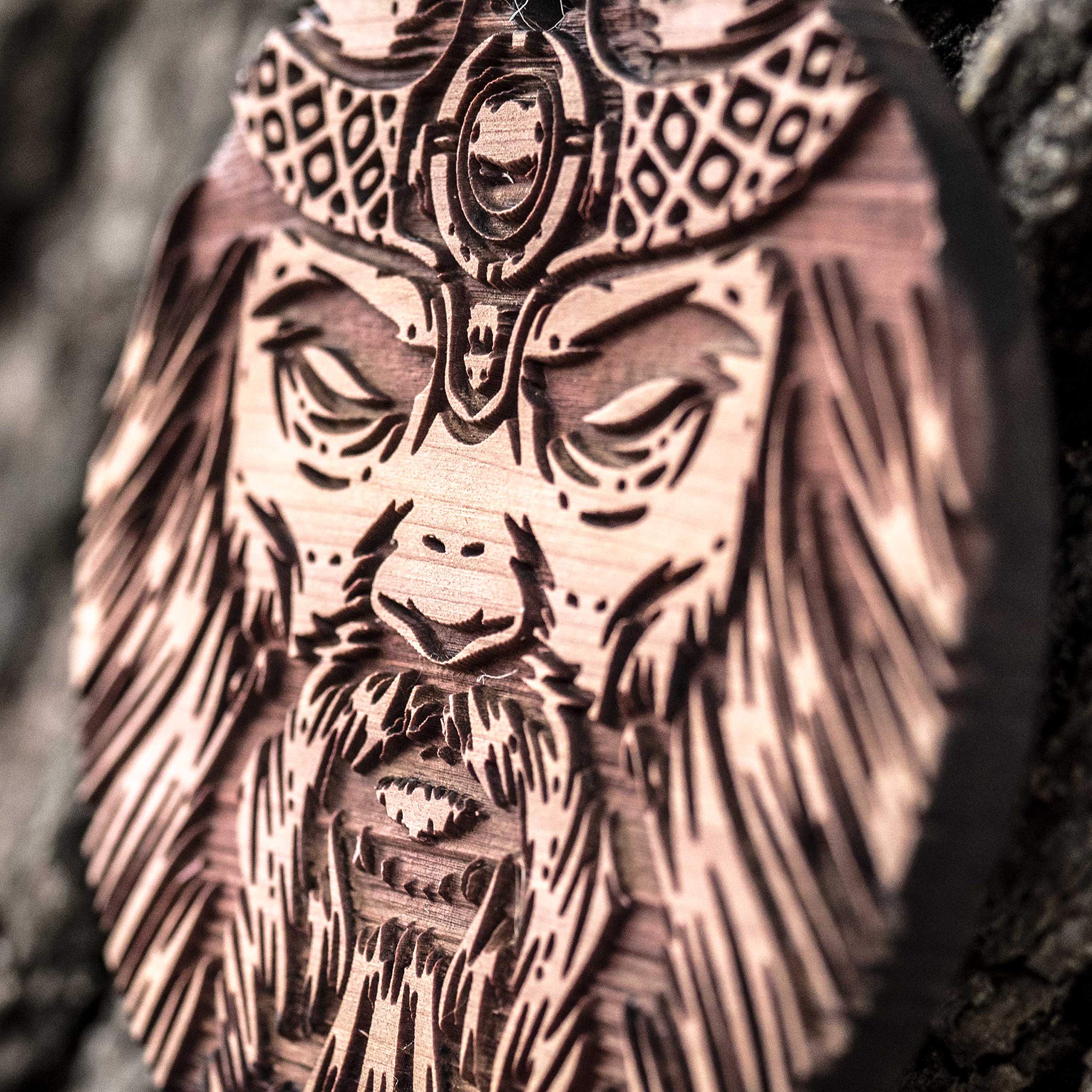 Viking Warrior raw cedar ornament 3x3in image 2