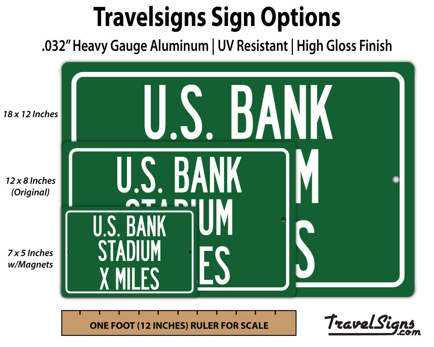 Made in USA printed highway distance sign with UV resistant materials
