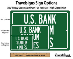 Made in USA printed highway distance sign with UV resistant materials