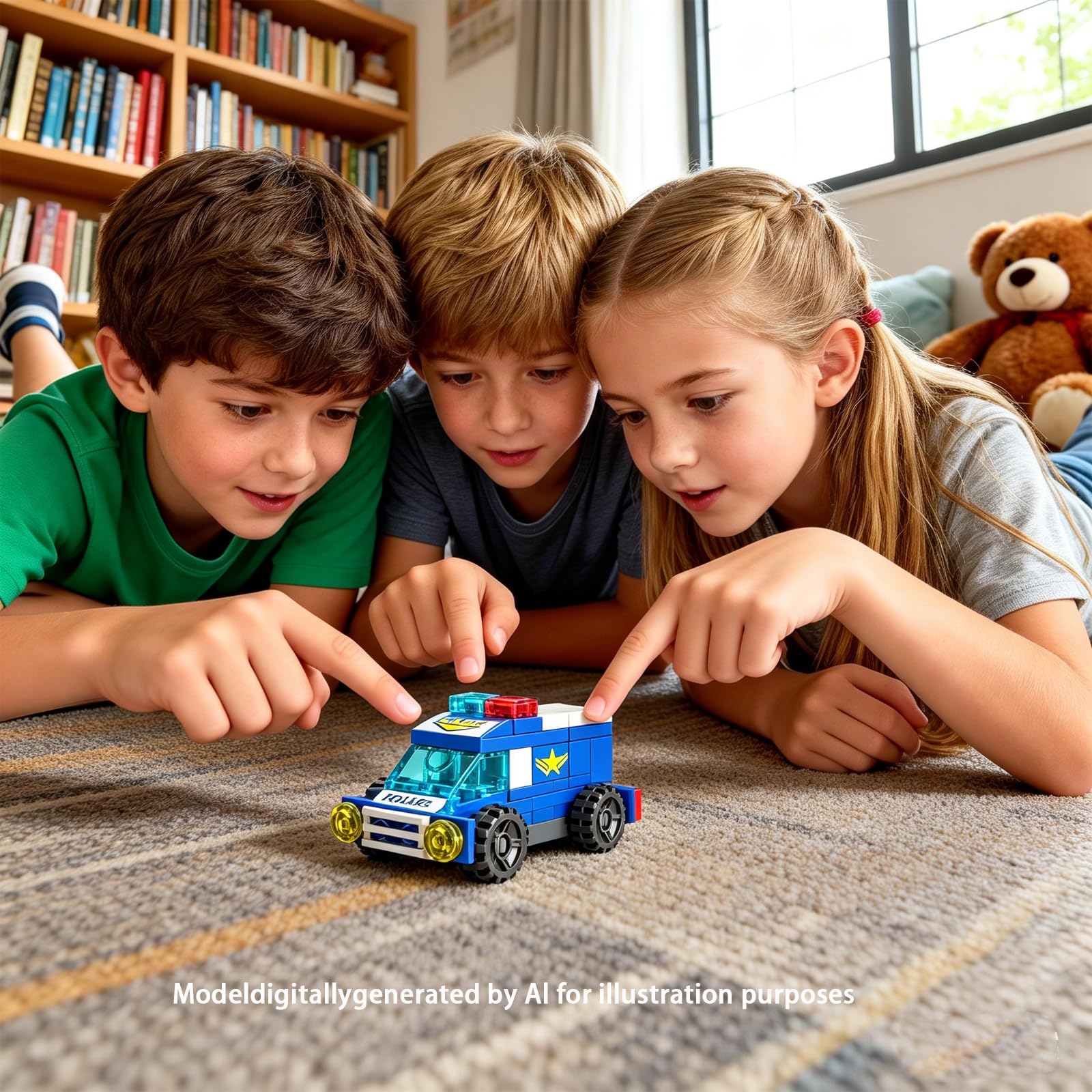 Gift-ready Vilbocr Police Car Toy Building Set for birthdays
