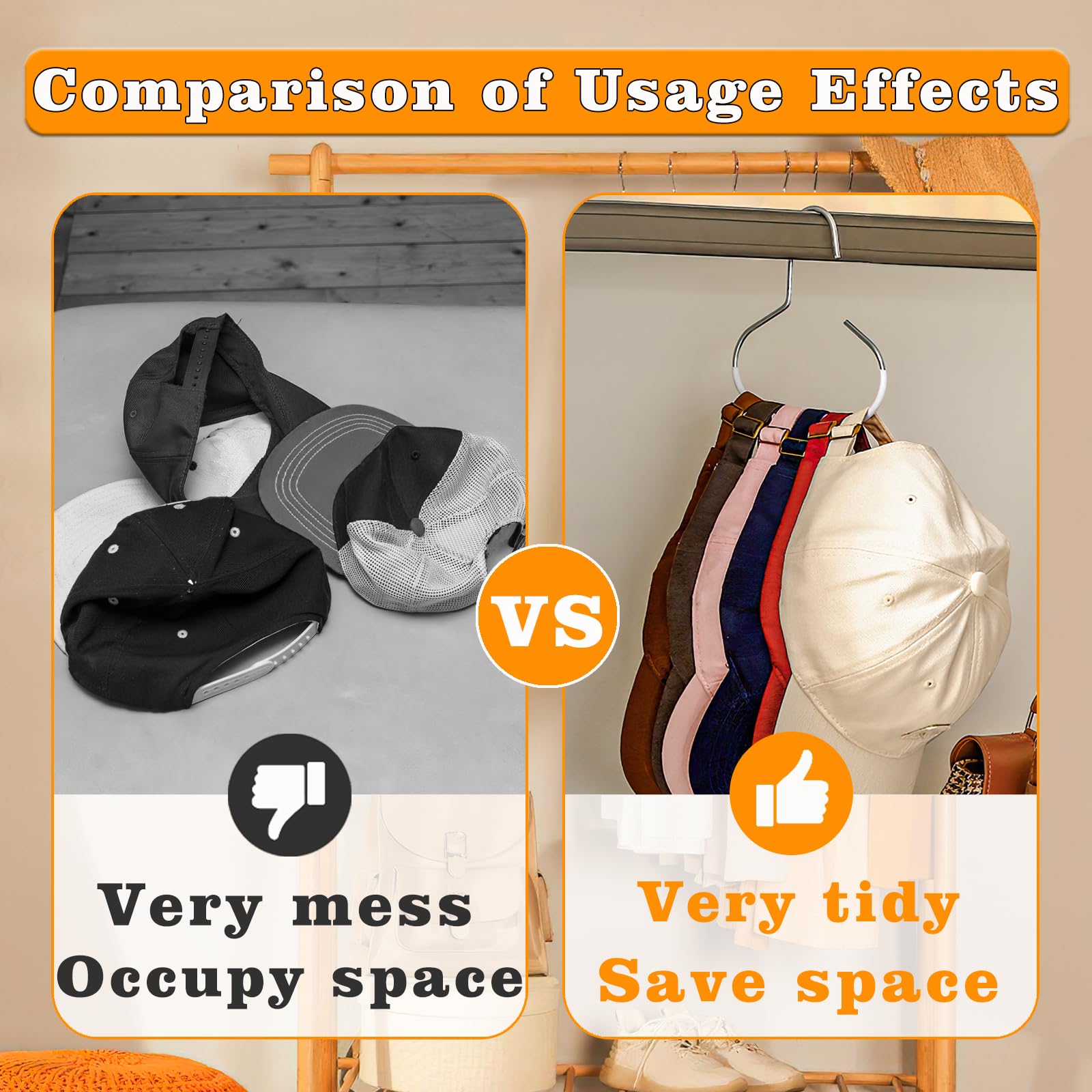 Space saving hat organizers available in four color options