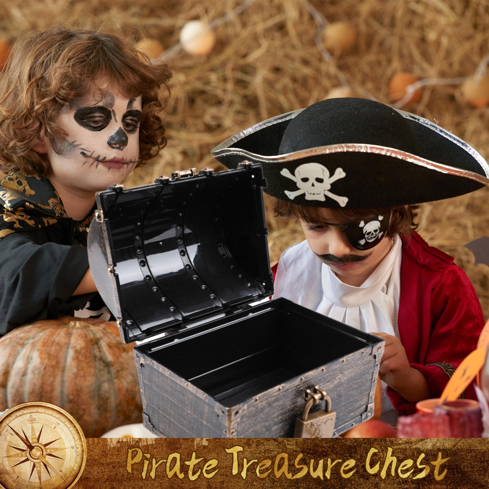Vintage bronze pirate treasure chest with lid closed