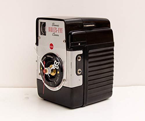 Vintage camera clock with flash unit details