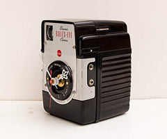 Vintage camera clock with flash unit details