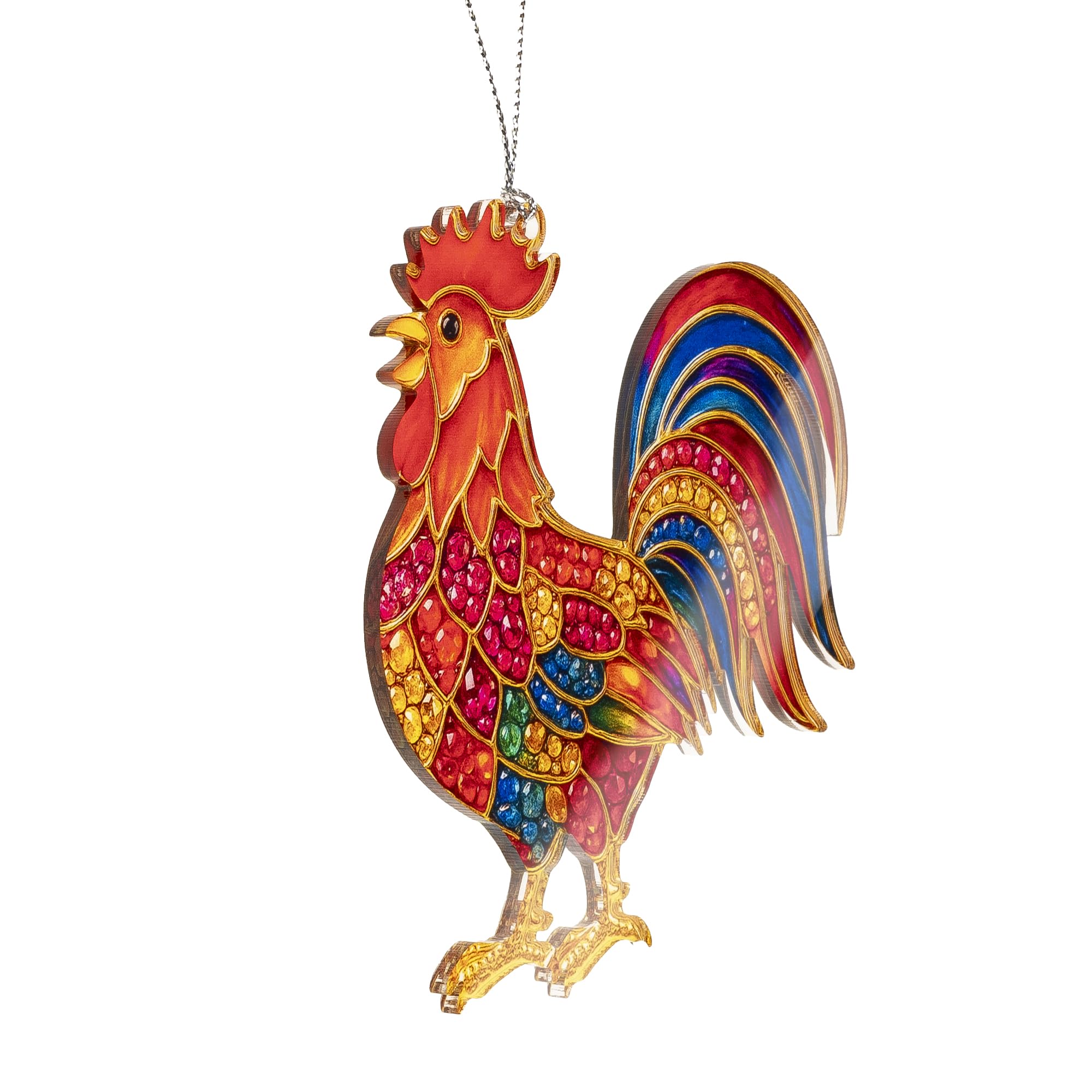 Vintage Christmas ornament featuring chicken motif