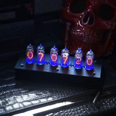 Blue LED backlight with night mode nixie clock