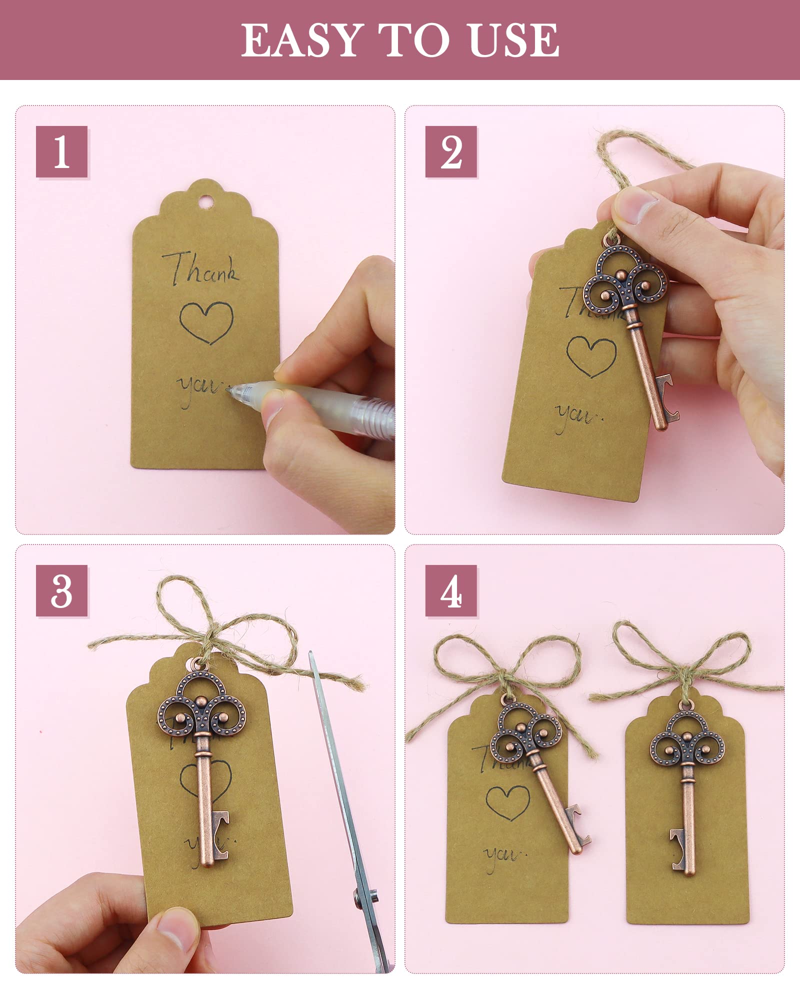 Rustic vintage key design bottle openers for weddings and events