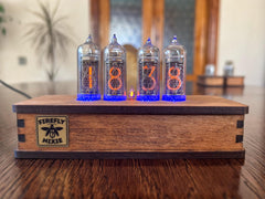 Blue LED backlight on nixie clock IN-14