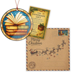 Vintage open book design ornament for Christmas tree