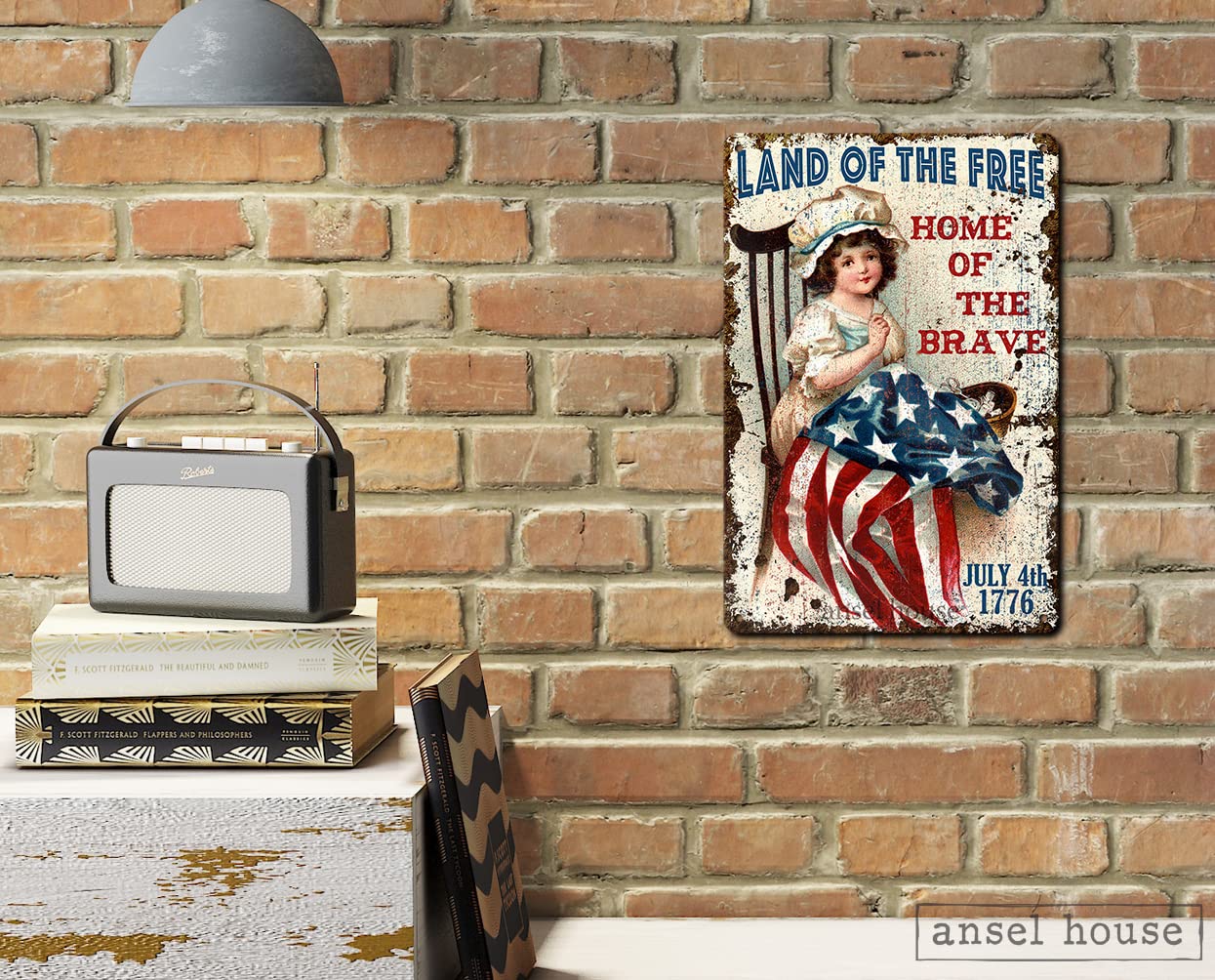 Vintage Primitive JULY 4TH Betsy Ross metal sign 9x12 design
